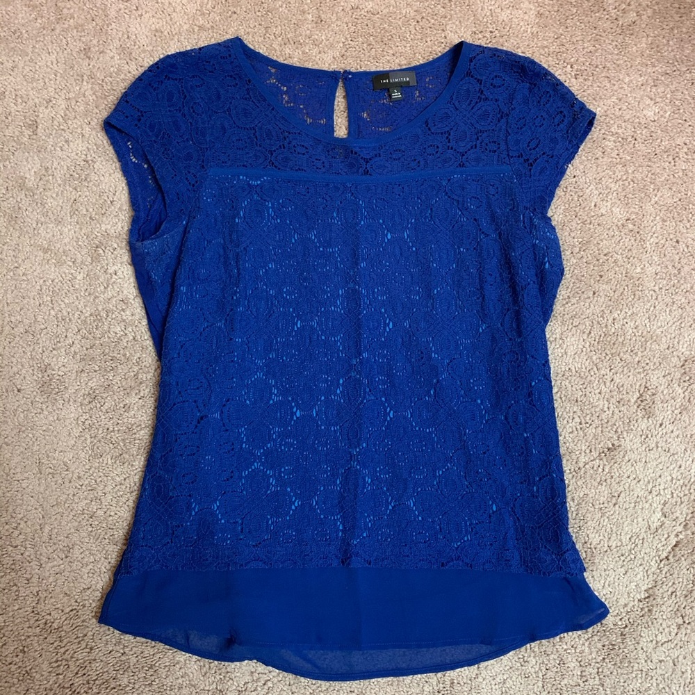 Cobalt blue lace top